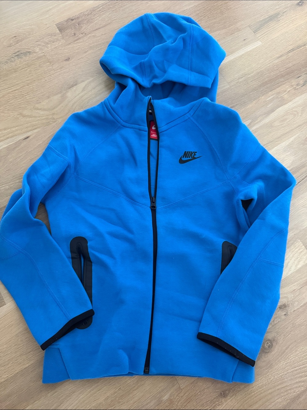 Nike Kids Bright Blue Tech Fleece Hooded Full-Zip Jacket